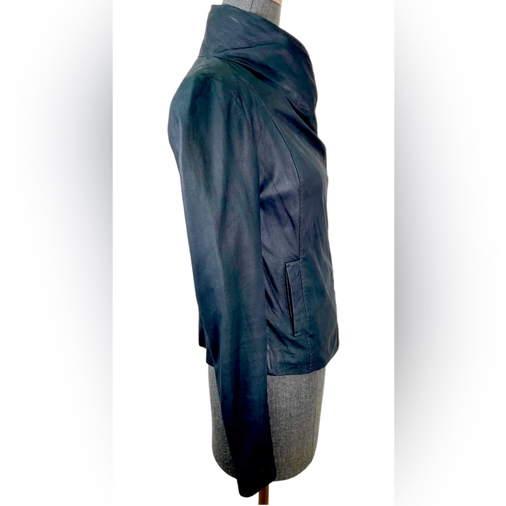 Vince Navy Leather Jacket